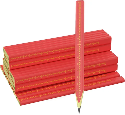 Vista 7 de KR. LIF 25 lápices de carpintería para construcción, lápiz de marcado de carpintero para carpintería, herramienta de marcado de hormigón