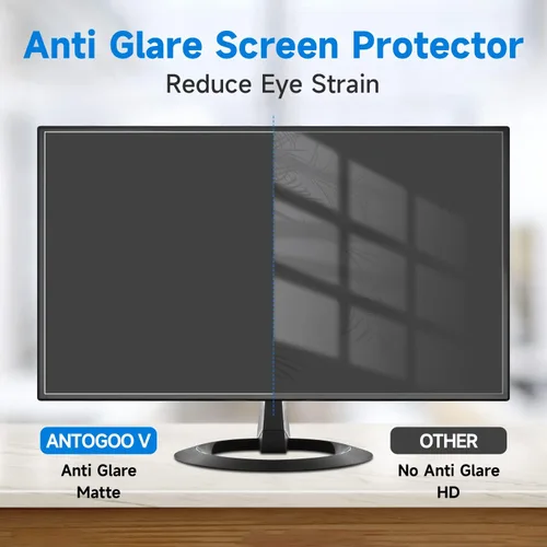 Vista 2 de Paquete de 2 cubiertas antideslumbrantes para pantalla de computadora de 23 pulgadas, protección ocular, película antirreflejos mate para 23