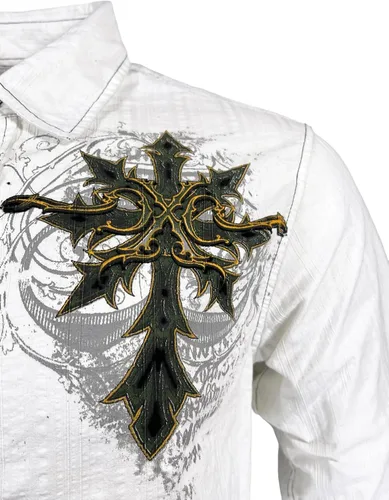 Vista 7 de Xtreme Couture by Affliction - Camisa con botones para hombre, color blanco
