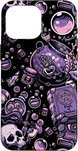 Vista 19 de Funda linda para iPhone 16 Witch's Essentials Pattern Witchy Design Halloween