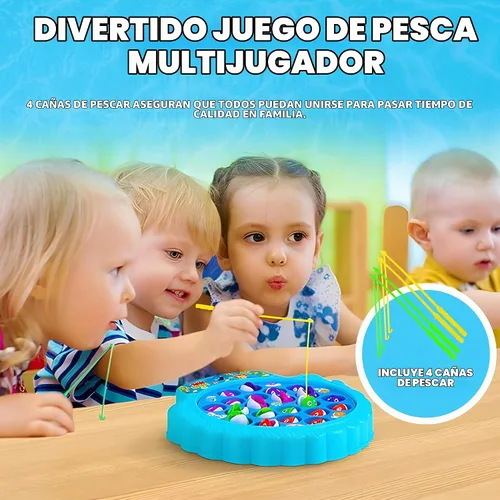 Vista 3 de IPIDIPI TOYS Juego de pesca para niños, 21 peces y 4 bastones - azul
