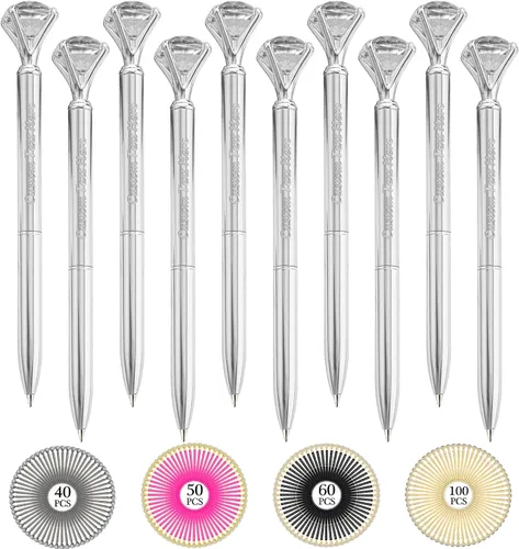 Vista 60 de Aolun 10 bolígrafos de diamantes con cristal personalizados a granel, bolígrafo de metal personalizado con nombre grabado, regalos de texto
