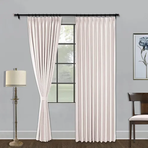 Vista 28 de Fcosie Cortinas de lino texturizadas, cortinas plisadas para oscurecer con forro opaco, paneles de mezcla de lino, cortinas de tratamiento de Beige