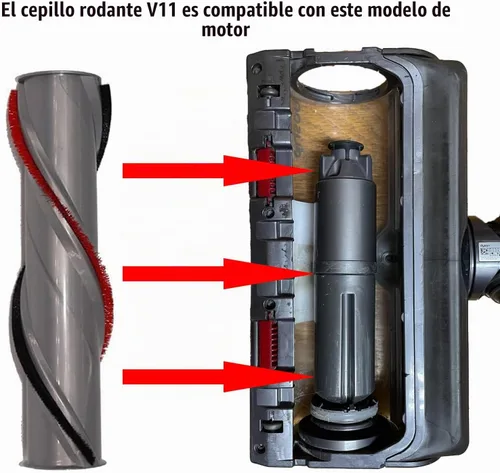 Vista 3 de Barra de rodillo de cepillo de rodillo de repuesto para aspiradora inalámbrica Dyson V11 Parte 970135-01, 970100-05 Para Dyson V11