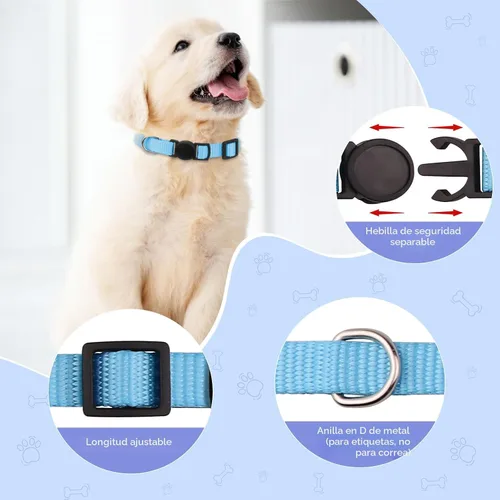 Vista 3 de Correa Blaoicni con identificación para cachorros, correa de nailon suave, ajustable, para mascotas recién nacidas, con tablas de registro