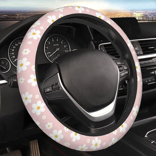 Vista 11 de Funda para volante de automóvil, protector antideslizante universal de 15 pulgadas de estilo bohemio oscuro, accesorios elásticos para auto