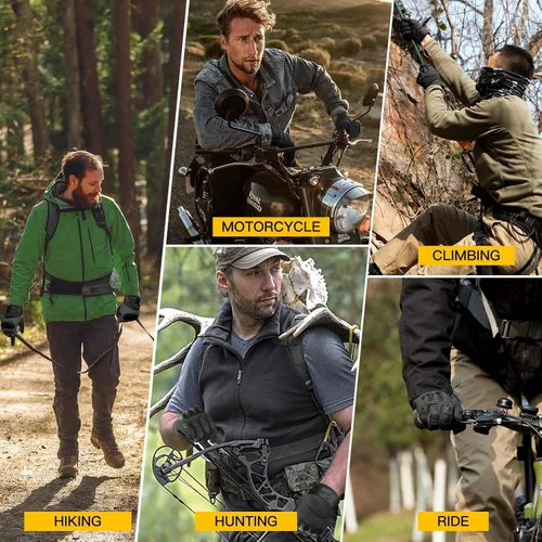 Vista 6 de FREE SOLDIER Guantes de exterior para hombres, guantes de motocicleta para ciclismo, senderismo, camping, escalada, guantes de airsoft