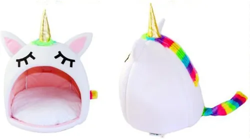 Vista 2 de Hemobllo Unicornio cama para perro, sofá nido de viaje, lavable a mano, cómodo, tamaño s