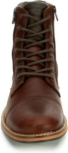 Vista 3 de Franco Fortini Dalton - Botas de combate resistentes de cuero con punta redonda para hombre