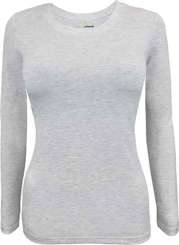 Vista 104 de Natural Uniforms Camiseta Under Scrub para mujer, cuello redondo, manga larga, paquete de 3, paquete múltiple de 3