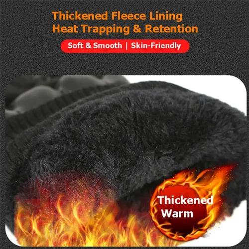 Vista 4 de Guantes de motocicleta de invierno, guantes de pantalla táctil resistentes al viento, guantes de conducción cálidos y fríos para hombres, aptos
