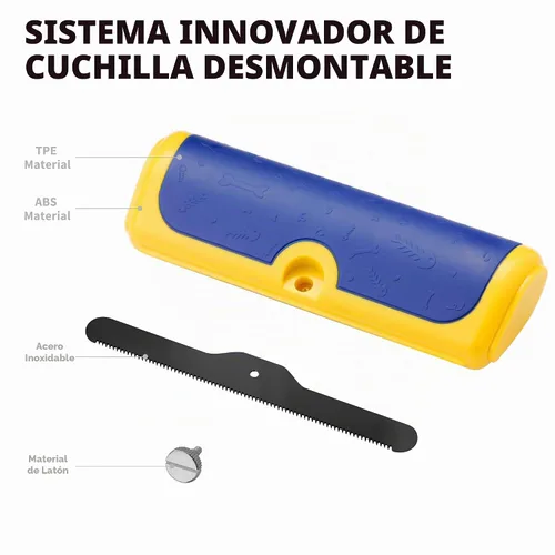 Vista 7 de Cepillo para perros para desprendimiento, pelo corto, azul y Azul y Amarillo