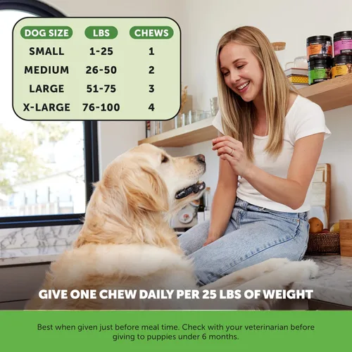 Vista 6 de Probióticos digestivos para perros + suplemento multivitamínico suave 10 en 1 para masticar paquete virtual – Vitaminas para perros, probióticos
