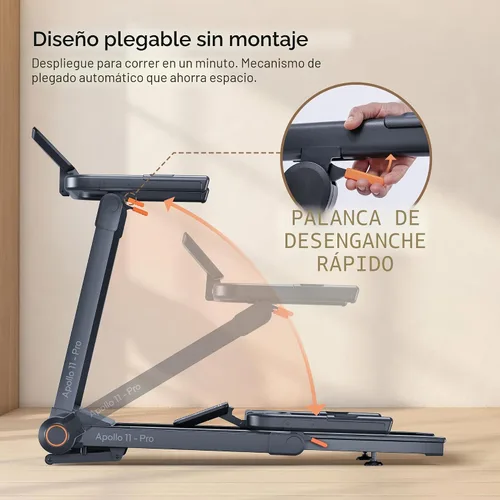 Vista 5 de Vitalwalk Foldable Treadmill with Auto Incline, Commercial Wide Running Belt, 10MPH, 3.5HP Brushless, Walking Pad Treadmill for Home, Auto Folding