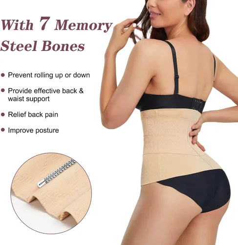 Vista 5 de RDSIANE Entrenador de cintura para mujer, moldeador de cuerpo, control de abdomen, faja deportiva debajo del busto, corsé para entrenamiento