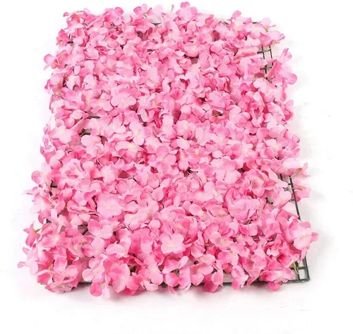 Vista 3 de Paquete de 10 paneles de pared de flores artificiales de 24 x 16 pulgadas, paneles de pared románticos de rosas de seda para bodas, fiestas, hogar