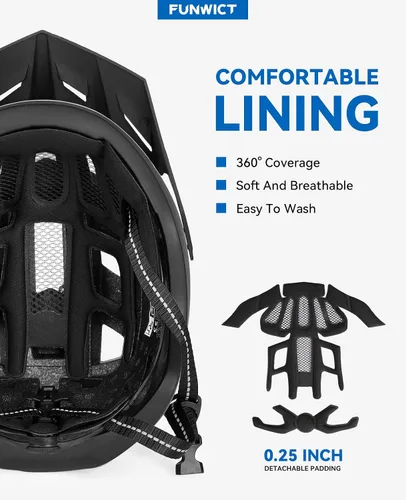 Vista 7 de Casco de bicicleta para adultos con visera y gafas para hombres y mujeres, casco de bicicleta de montaña y carretera, casco de ciclismo con luz