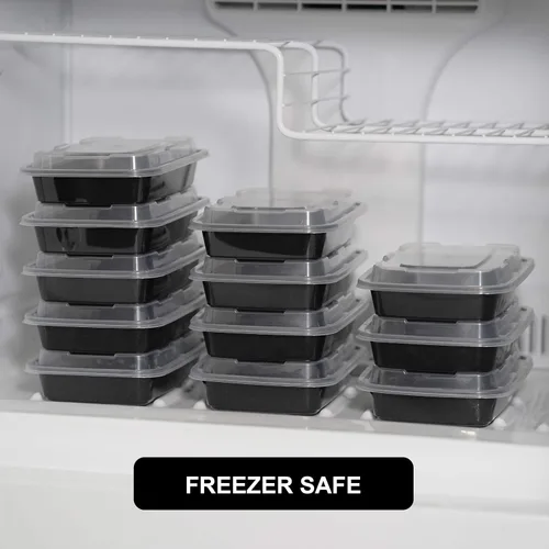 Vista 9 de Freshware - Contenedores de preparación de comida [15 unidades] con 1 compartimento para almacenar comida, con tapas, caja Bento, libre de bisfenol