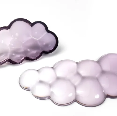 Vista 7 de Set de reposamuñecas ergonómico de gel de silicona para teclado y ratón Cloud – Reposamuñecas transparentes para teclado de computadora 60%/68%/75%