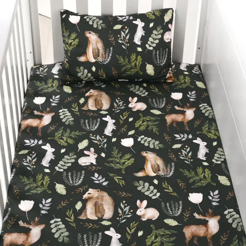 Vista 5 de JISEN Juego de cama de cuna de 3 piezas para bebés, niños y niñas, color Oso