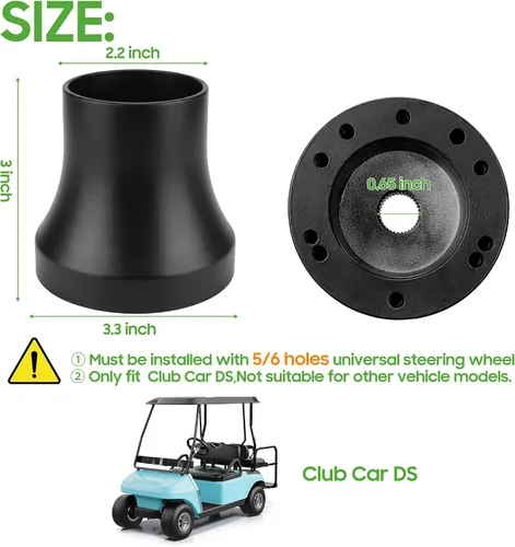 Vista 3 de Adaptador de volante de carrito de golf 10L0L para Club Car DS, negro