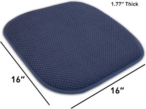 Vista 139 de Sweet Home Collection Cojines de espuma viscoelástica para silla, goma antideslizante y diseño de panal de abejas y esquinas redondeadas de 16 x 16