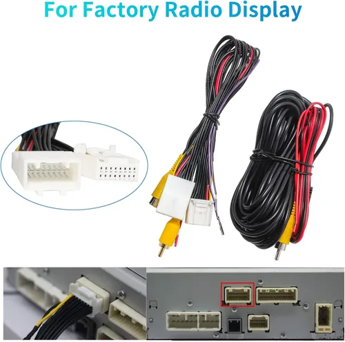 Vista 6 de EWAY Kit de cámara de respaldo de visión trasera para Toyota Camry Corolla RAV4 Prius Avalon 2012-2014 Cámara de marcha atrás a pantalla de radio