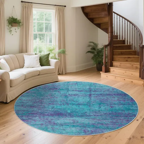Vista 48 de Alfombra abstracta de 3 x 5 para sala de estar, dormitorio, entrada, color azul