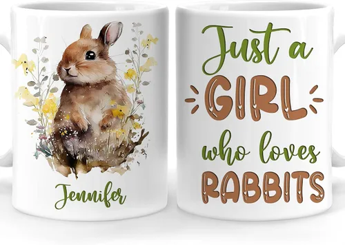 Vista 30 de Hyturtle Regalos Personalizados Amante de Osos - Taza de Café de Cerámica Just A Girl Who Loves Bears con Nombre Personalizado 11oz - Idea de Regalo