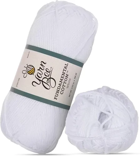 Vista 14 de Hilo Bee 4 - Mediano – Rollo Suave – 164 Yardas de Hilo de Algodón Mercerizado para Tejer Mantas, Sombreros y Más – Suministros para Artesanías