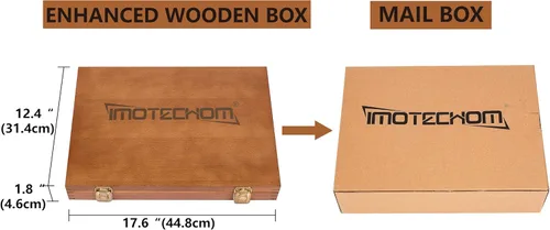 Vista 8 de Juego de 8 piezas de cinceles HSS para torno de madera con caja de madera