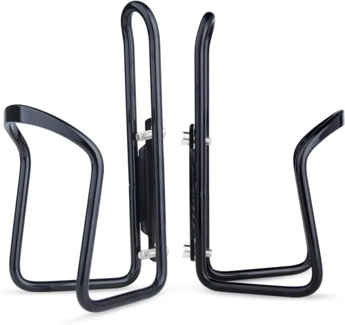 Vista 13 de FiveBox - Portabotellas de agua de aleación de aluminio para bicicletas de ciclismo, jaula para botella de agua de bicicleta Negro