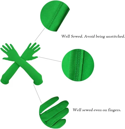 Vista 3 de Aniler Guantes elásticos unisex de 18 pulgadas de longitud al codo para disfraz de fiesta