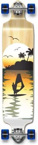 Vista 19 de Yocaher Patineta Longboard completa desplegable de velocidad profesional