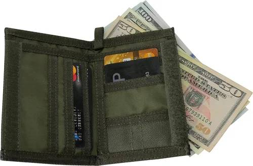 Vista 6 de Chameleon Velcro Bifold Mens Wallet-Military Tactical Men Wallet- Canvas Thin Front Pocket Travel Bi-Fold Wallet-Best Nylon Travel Pouch