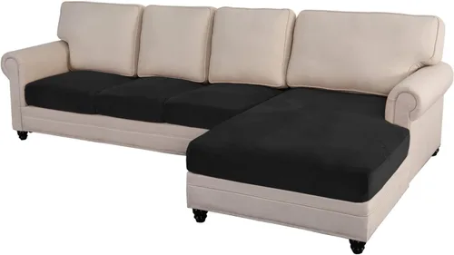 Vista 11 de MIFXIN Fundas para sofá modular, 3 piezas, funda de asiento de sofá de terciopelo elástico en forma de L, funda de cojín separada, protector