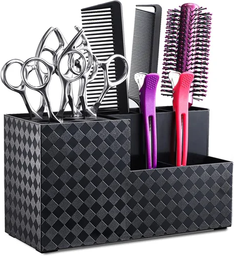 Vista 9 de Noverlife - Caja organizadora profesional para tijeras de barbero, organizador de almacenamiento para tijeras de peluquería de salón, peines, clips