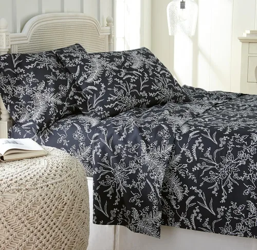 Vista 164 de Southshore Fine Living, Inc. Colección Winter Brush, juego de sábanas de 3 piezas para cama individual, sábana bajera con bolsillo profundo de 14