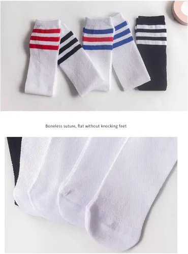 Vista 4 de Calcetines de tubo hasta la rodilla para niños, niñas, bebés, niños pequeños y niños, 3,4 pares