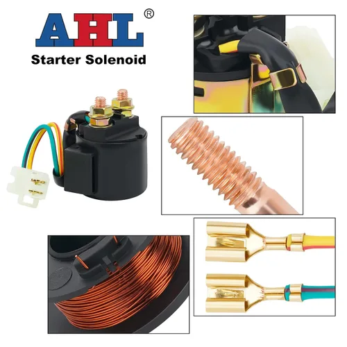 Vista 5 de AHL Relé solenoide de arranque para Yamaha Raptor 50 YFM50 2004-2008 ATV/Serow XT225 XT 225 1992-2000/SNOSPORT SV125 SV 125 1990 1991 Moto