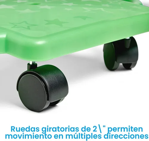 Vista 3 de hand2mind Tabla de Patinete Interior Verde con Asas, Patinete de Piso para Sentarse, Actividades de Gimnasio para Niños, Juegos de Recreo