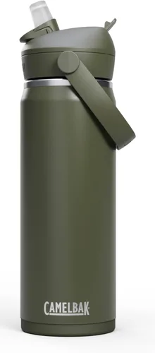 Vista 34 de CamelBak - Thrive - Botella de agua con tapa y pajilla, 20 onzas - Aislante de acero inoxidable, color negro
