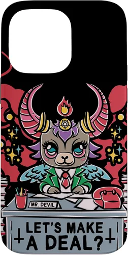 Vista 21 de Funda para iPhone 16 Kawaii Pastel Goth Make A Deal Baphomet Aesthetic Nu Cute Case