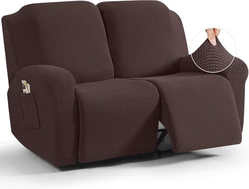 Vista 40 de TAOCOCO Funda reclinable de 4 piezas, funda elástica para sofá reclinable de 4 piezas, funda reclinable con 1 asiento, protector de sofá suave