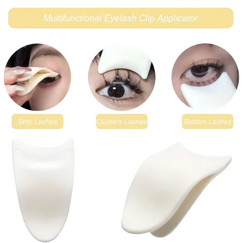Vista 2 de Lashes Buddy - Herramienta de cepillo aplicador de pestañas postizas para usar pestañas, herramienta de maquillaje 3 en 1, aplicador de protección