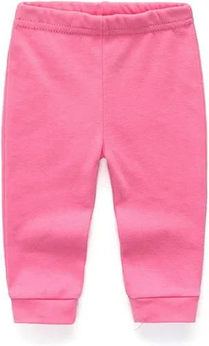 Vista 2 de Paquete de 4 pantalones unisex de algodón para bebé recién nacido, leggings casuales bordados de 0 a 24 meses para niños y niñas