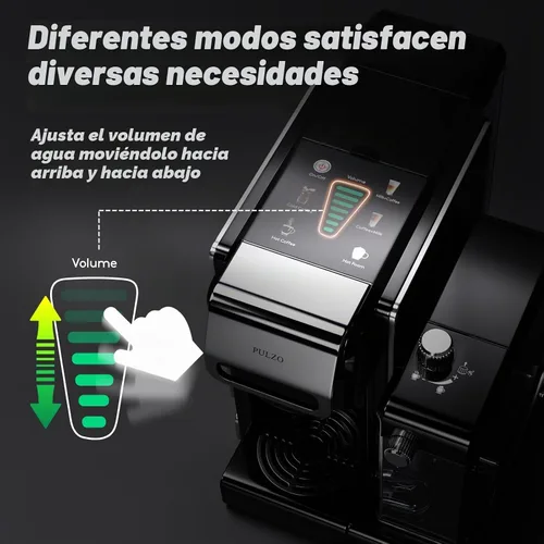 Vista 3 de PULZO Máquina de café expreso con espumador automático de leche, cafetera