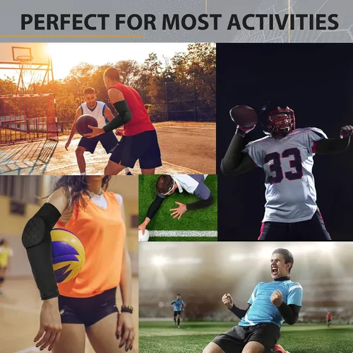 Vista 8 de GUOZI Coderas de brazo [2 unidades], coderas de brazo a prueba de golpes para jóvenes y adultos, deportes, fútbol, baloncesto, voleibol