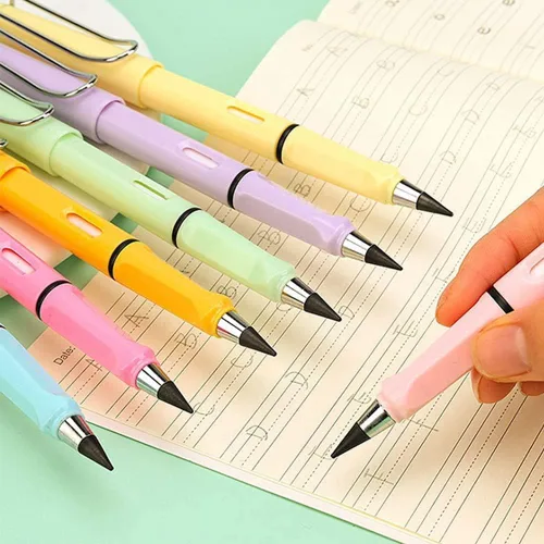 Vista 2 de Lápiz sin tinta Eternal, tecnología de escritura, lápiz eterno con bolígrafo reemplazable, paquete de 12 puntas de bolígrafo