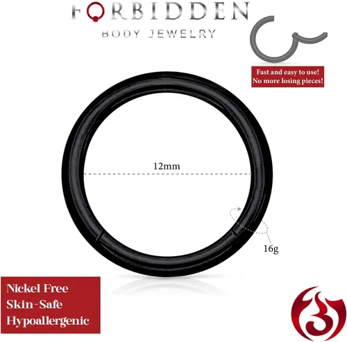 Vista 42 de Forbidden Body Jewelry - Piercing para la nariz de acero quirúrgico 316L con bisagra, 14G, 16G, 18G, diámetro de 15/64, 5/16, 25/64, 15/32 pulgadas